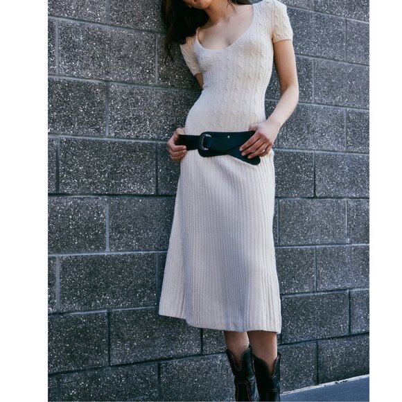 FREE PEOPLE Madsen Midi Dress / Oatmilk - Picture 8 of 10